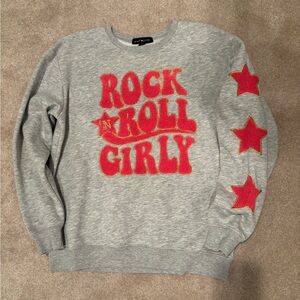 Rock & Roll Girly Gray Sweatshirt. Size S